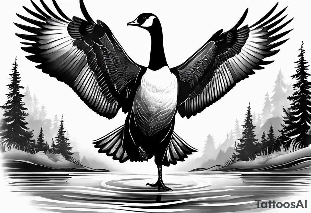 canadian goose taking off tattoo idea