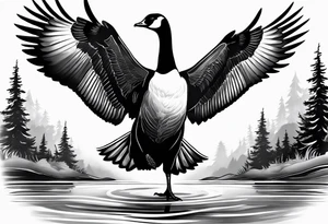canadian goose taking off tattoo idea