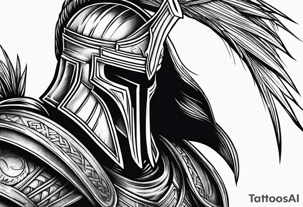 Faceless Spartan warrior tattoo idea