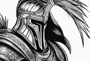 Faceless Spartan warrior tattoo idea