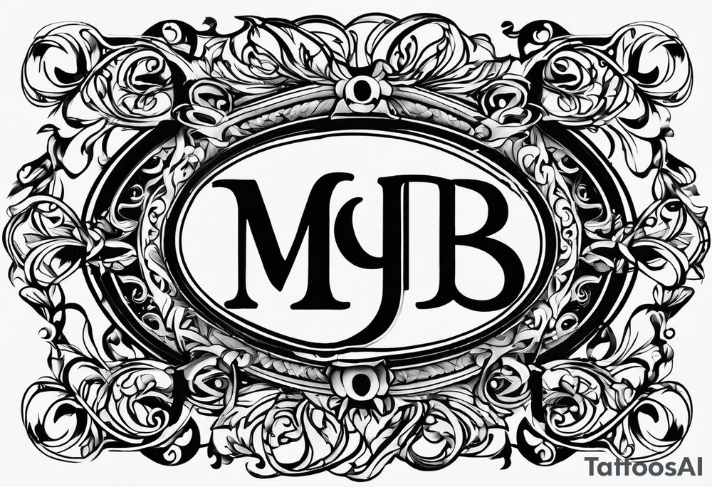 Monogrammed initials TJB tattoo idea
