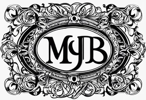 Monogrammed initials TJB tattoo idea