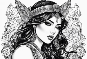 Femida in graphic-style tattoo idea