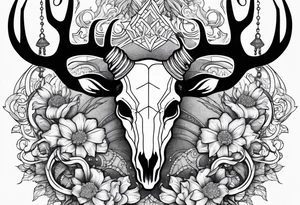 Deer skull with octopus tattoo idea
