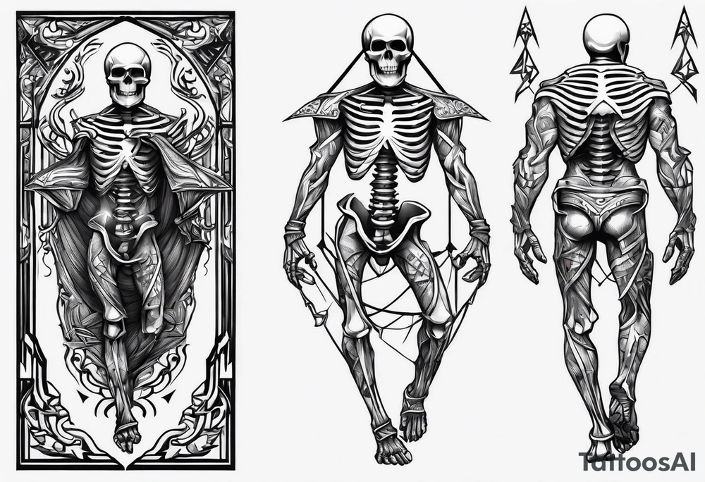 Skeleton calisthenics athele tattoo idea