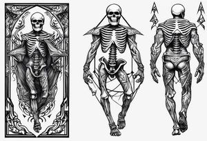 Skeleton calisthenics athele tattoo idea
