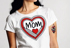 sailor style with word “mom” in a heart tattoo idea