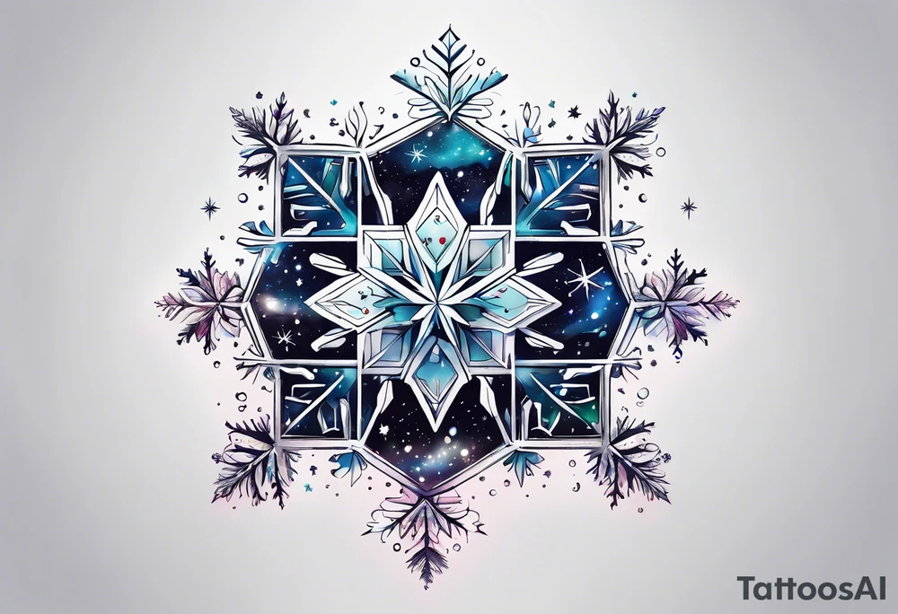 Constellation, animal, snowflake tattoo idea