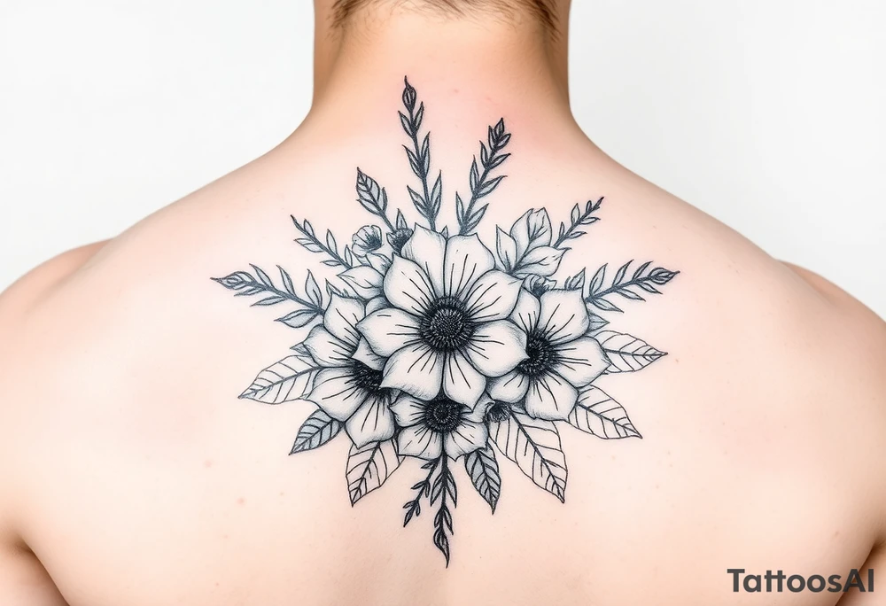 Bouquet march April may July September and October birth flowers tattoo idea