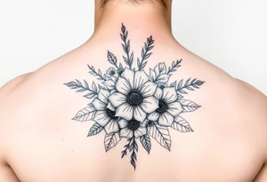 Bouquet march April may July September and October birth flowers tattoo idea