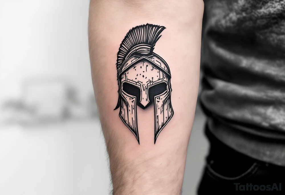 Spartan helmet tattoo idea