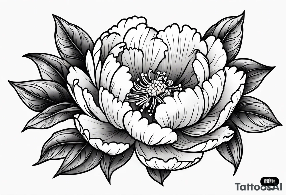 Peony flowers tattoo idea