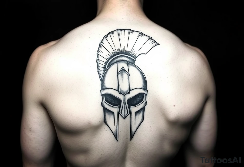 Spartan helmet forearm sleeve tattoo idea