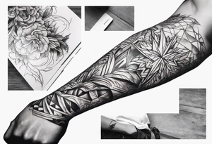 Make an arm sleeve with lightning bolt tattoo idea