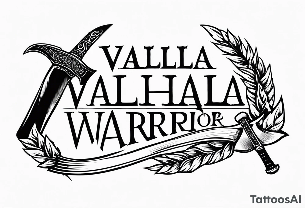 Valhalla  warrior soldier  Sword axe tattoo idea