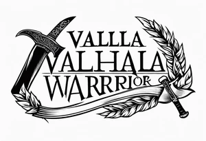 Valhalla  warrior soldier  Sword axe tattoo idea