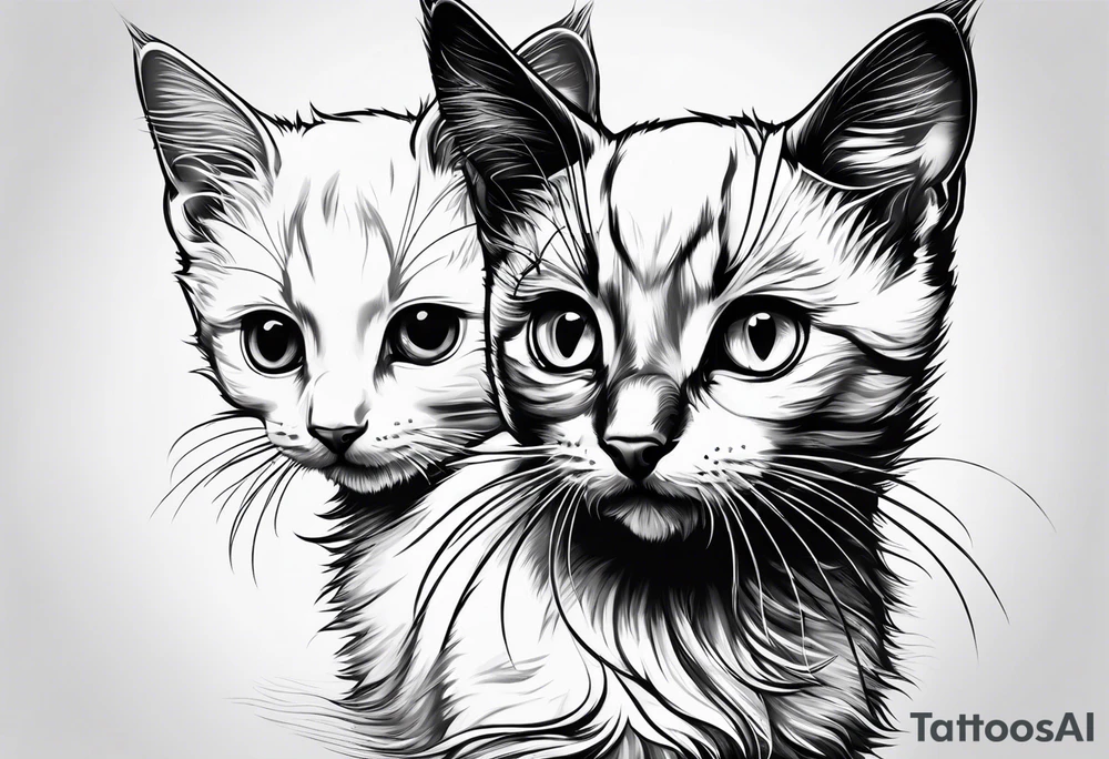 Short hair Kitten tattoo idea