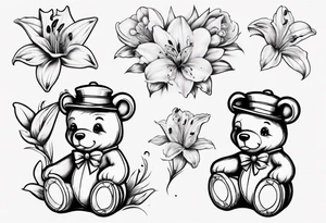 Lily teddy bear tattoo idea