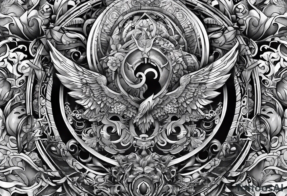 shadows of many people tattoo idea