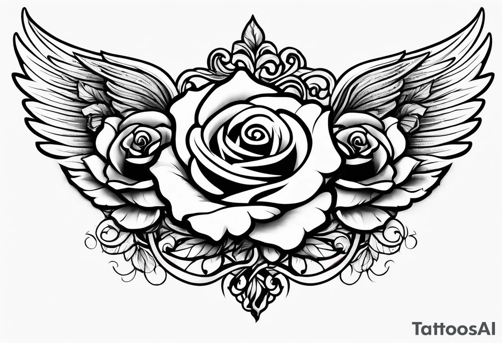 Angel wing roses, heaven tattoo idea