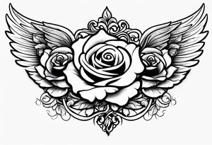 Angel wing roses, heaven tattoo idea