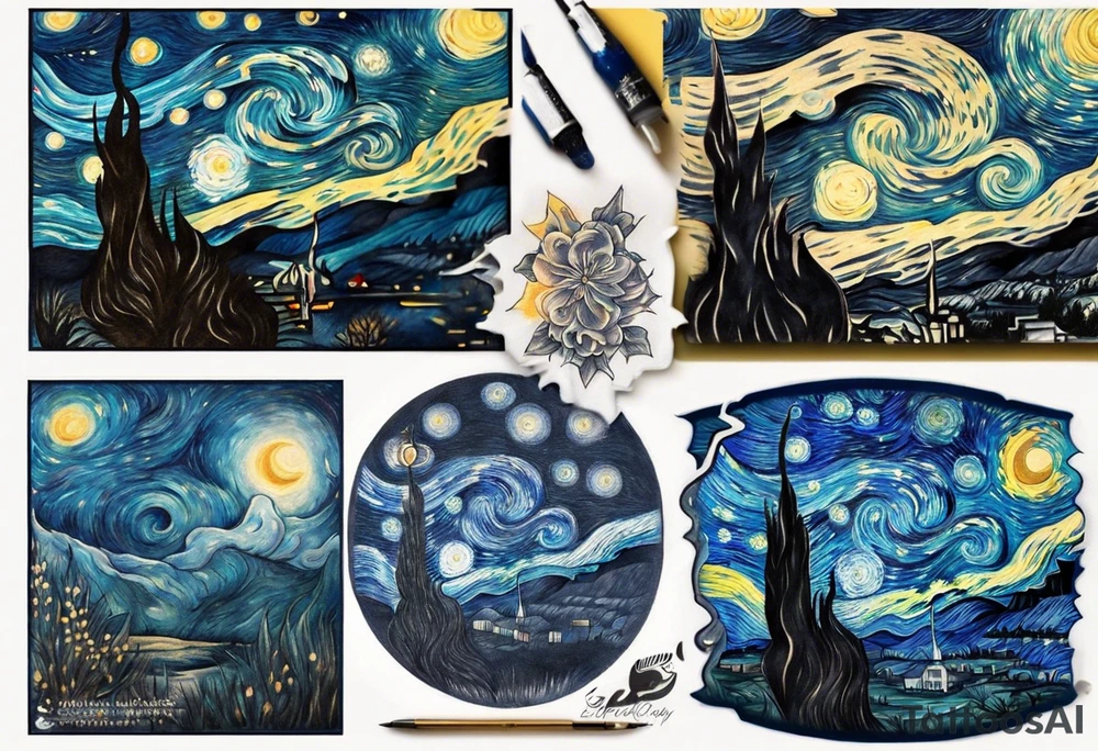 starry nights van gogh tattoo idea