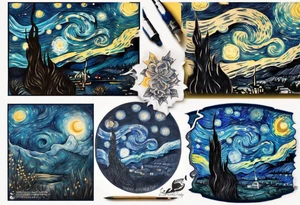 starry nights van gogh tattoo idea