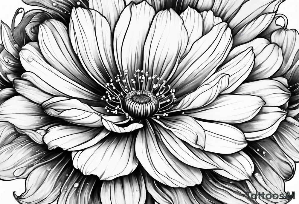 Cosmos flower tattoo idea