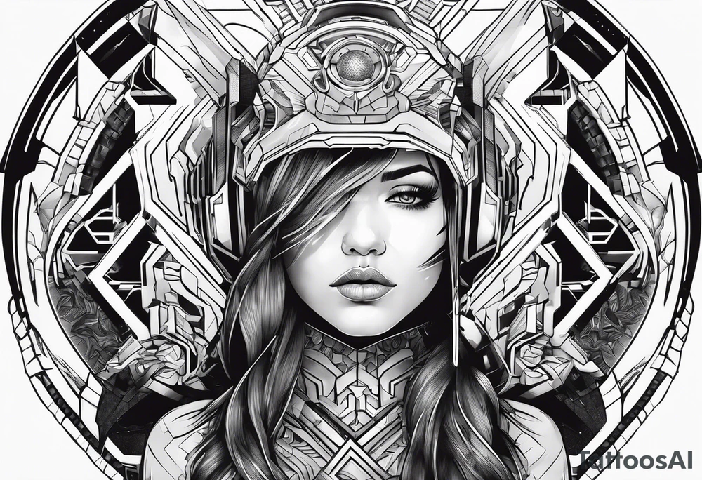 fine line. cyberpunk tattoo idea
