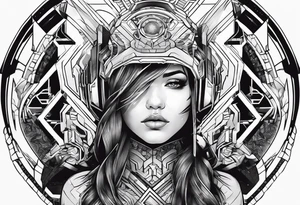 fine line. cyberpunk tattoo idea