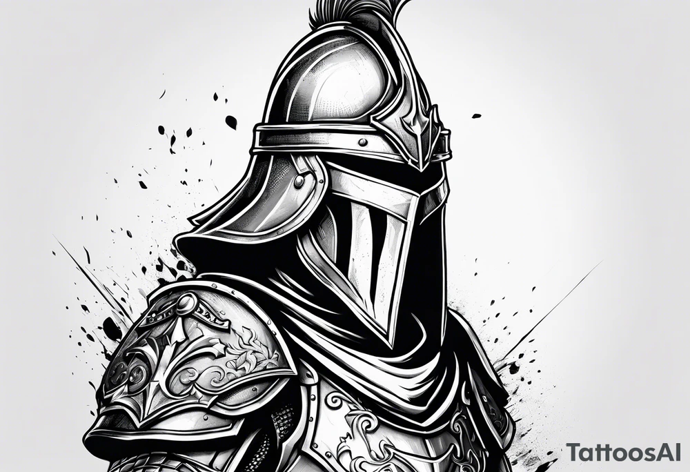 knight with heavy armor tattoo idea