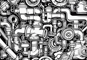 Plumbing parts tattoo idea