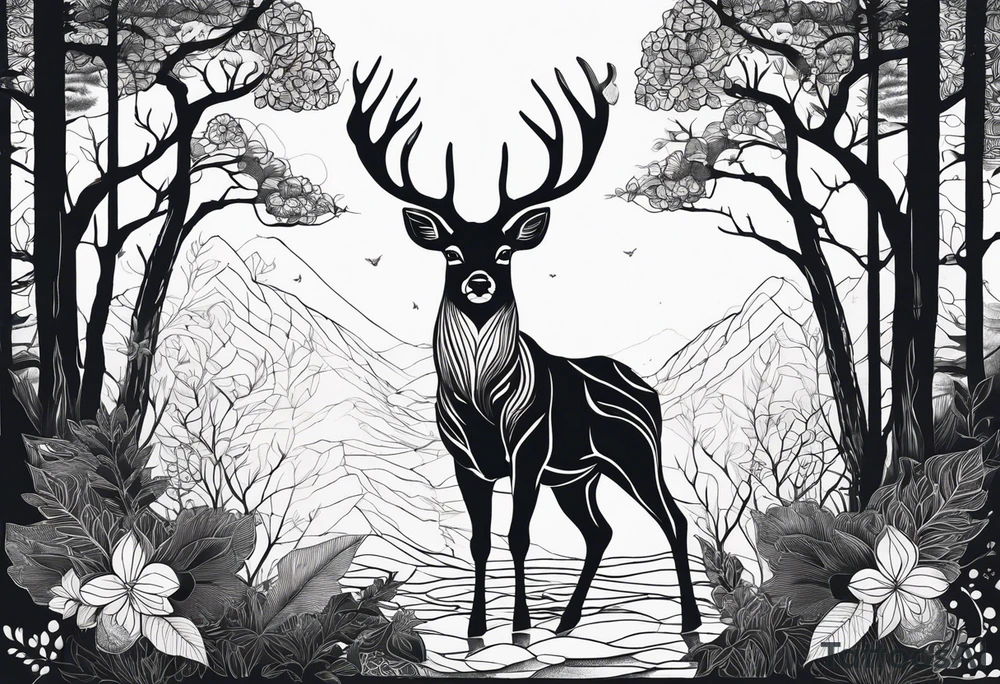 Abstract Deer in forest. Tattoo should be on forearm tattoo idea