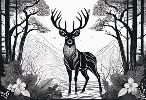 Abstract Deer in forest. Tattoo should be on forearm tattoo idea