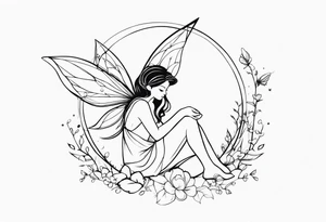Minimal Fairy line tattoo idea