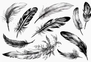 feather and birds tattoo idea