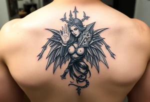 La diosa Temis protege a dos escorpiones tattoo idea