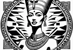 Nefertiti face semi realism tattoo idea