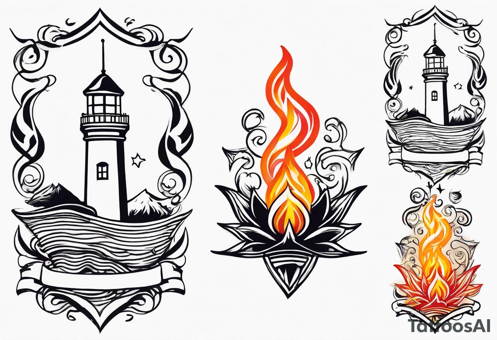 Leuchtturm Seil 
Feuer tattoo idea