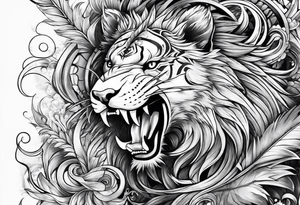 Extreme full LEG sleeve on white background tattoo idea