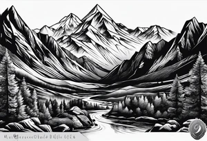 Mountain cliff tattoo idea