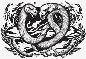 The snake is fighting with an eagle tattoo idea