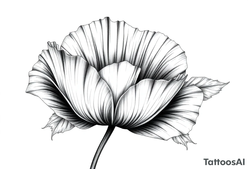 Large poppy flower tattoo idea