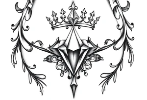Pubic crown diamond vagina and anus tattoo idea