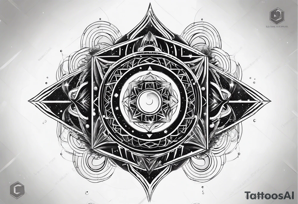 a geometrical representation of a galaxy tattoo idea