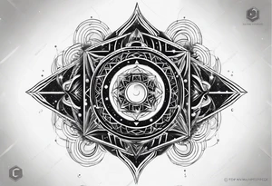 a geometrical representation of a galaxy tattoo idea