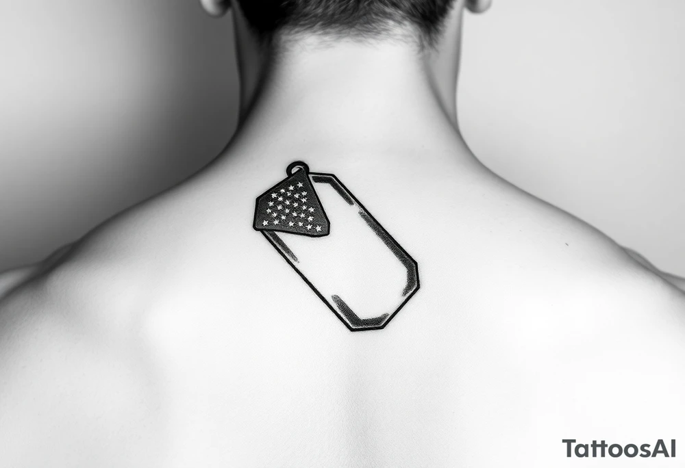 Navy Flag on a dog tag tattoo idea