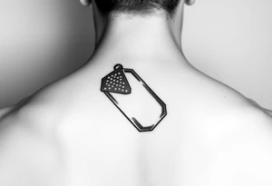 Navy Flag on a dog tag tattoo idea