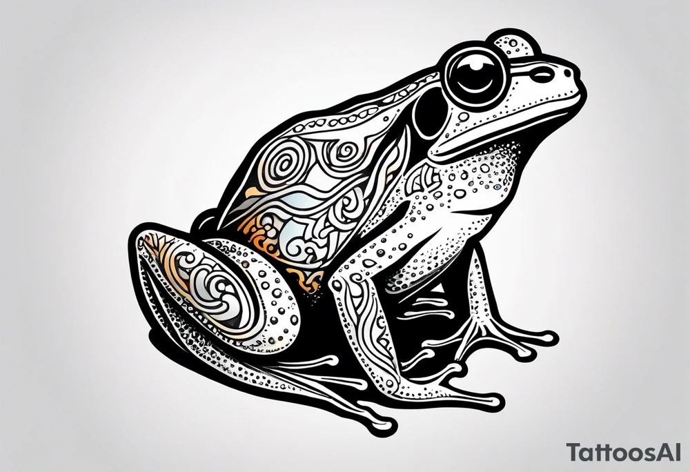 Retro frog tattoo idea