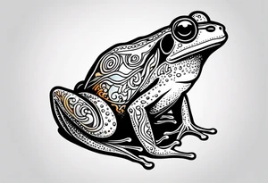 Retro frog tattoo idea